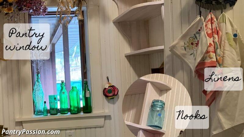 Details of pantry shelf nook.