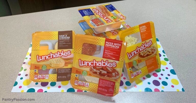 Assorted packages of Lunchables.