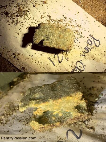 Disintegrating mouse bait poison.