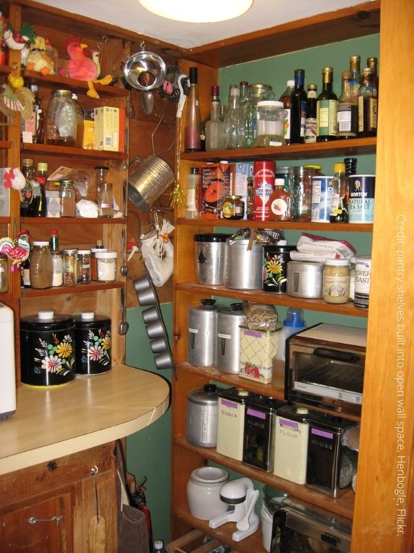 Turning a wall into pantry space.
