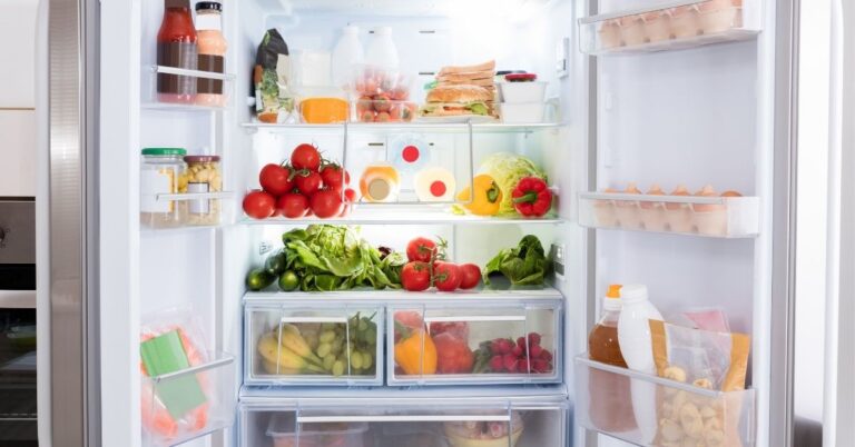 Refrigerator in pantry.