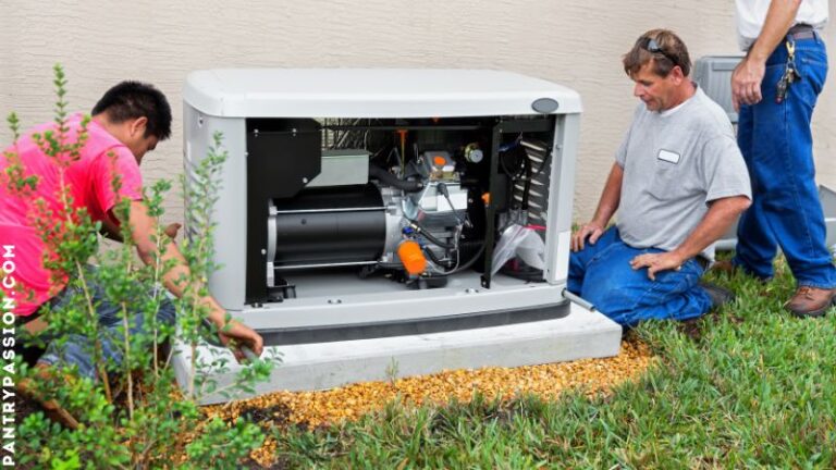 workers installing a generator at a private residence