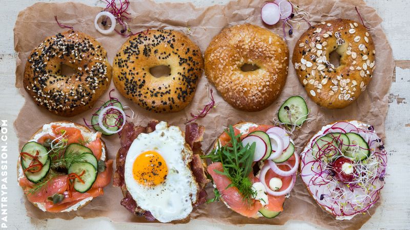 selection of salmon breakfast bagel ideas