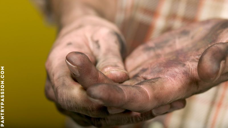 Farmer hands need cleaning